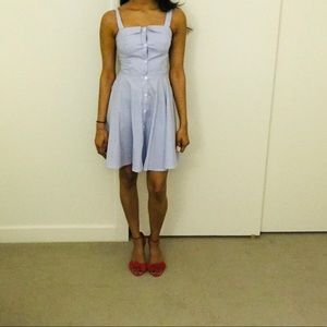 Soprano xs blue and white striped dress